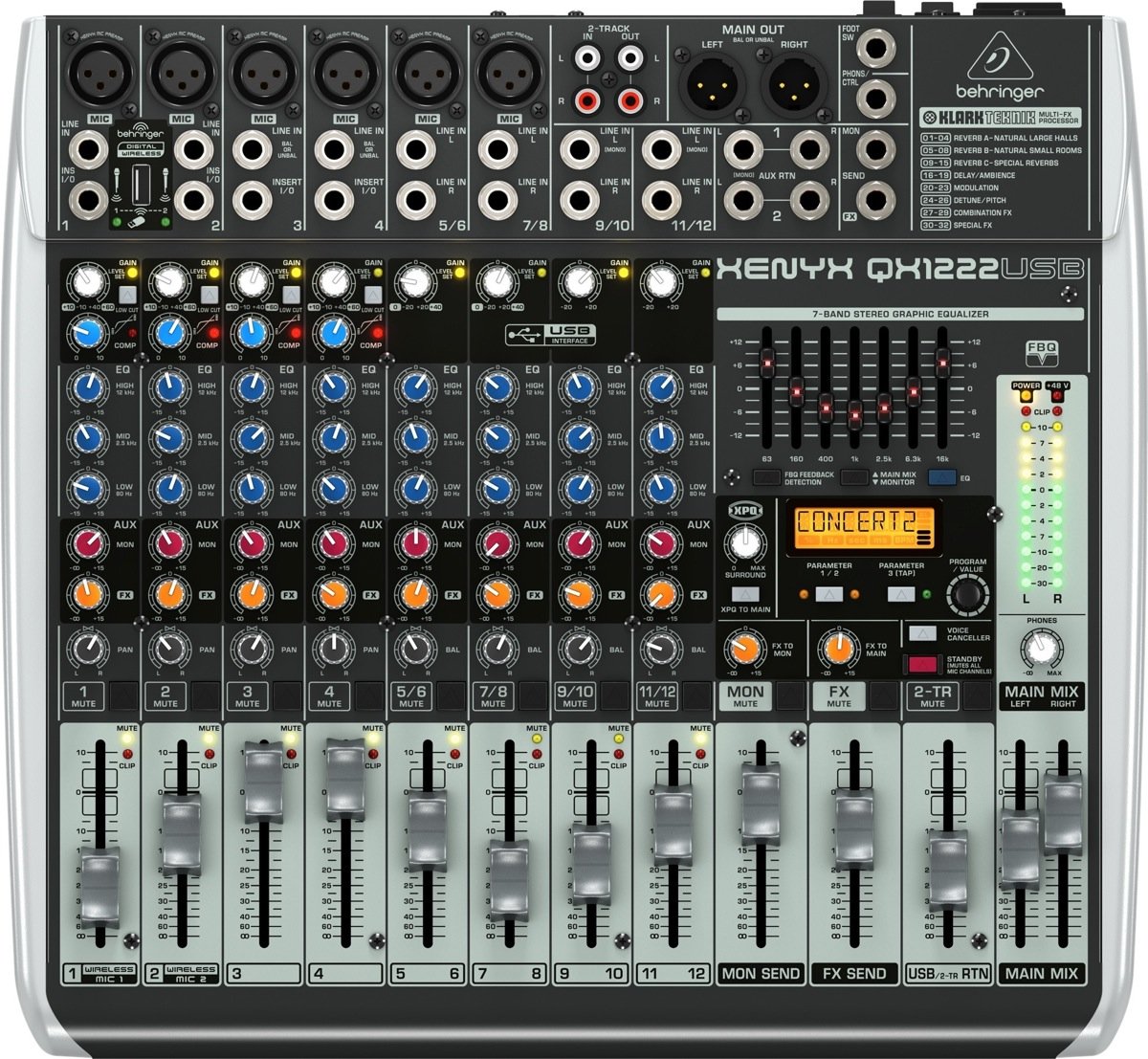 Аналоговый микшерный пульт Behringer QX1222USB